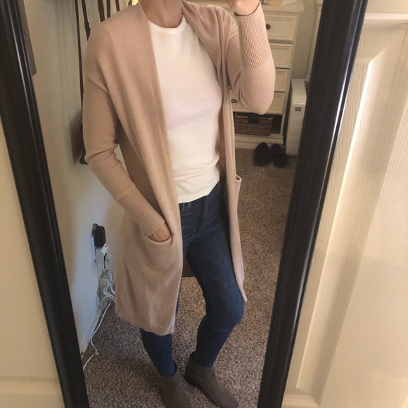 Old Navy Sweaters - OLD NAVY blush extra long duster open cardigan